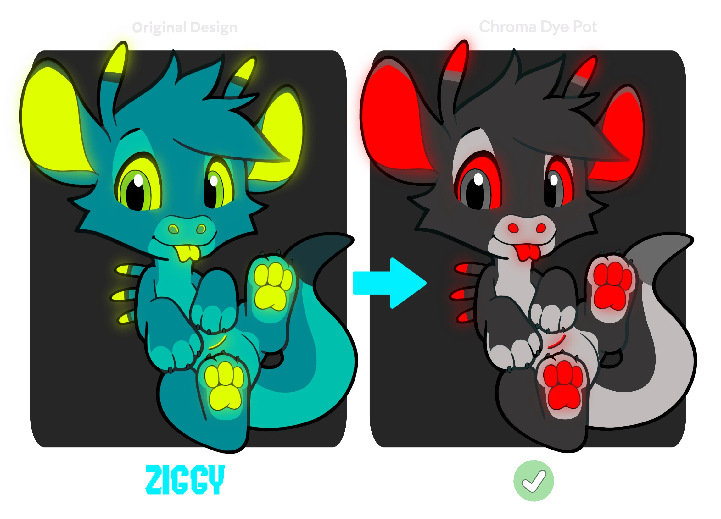 Chroma Dye Pot applied to Ziggy