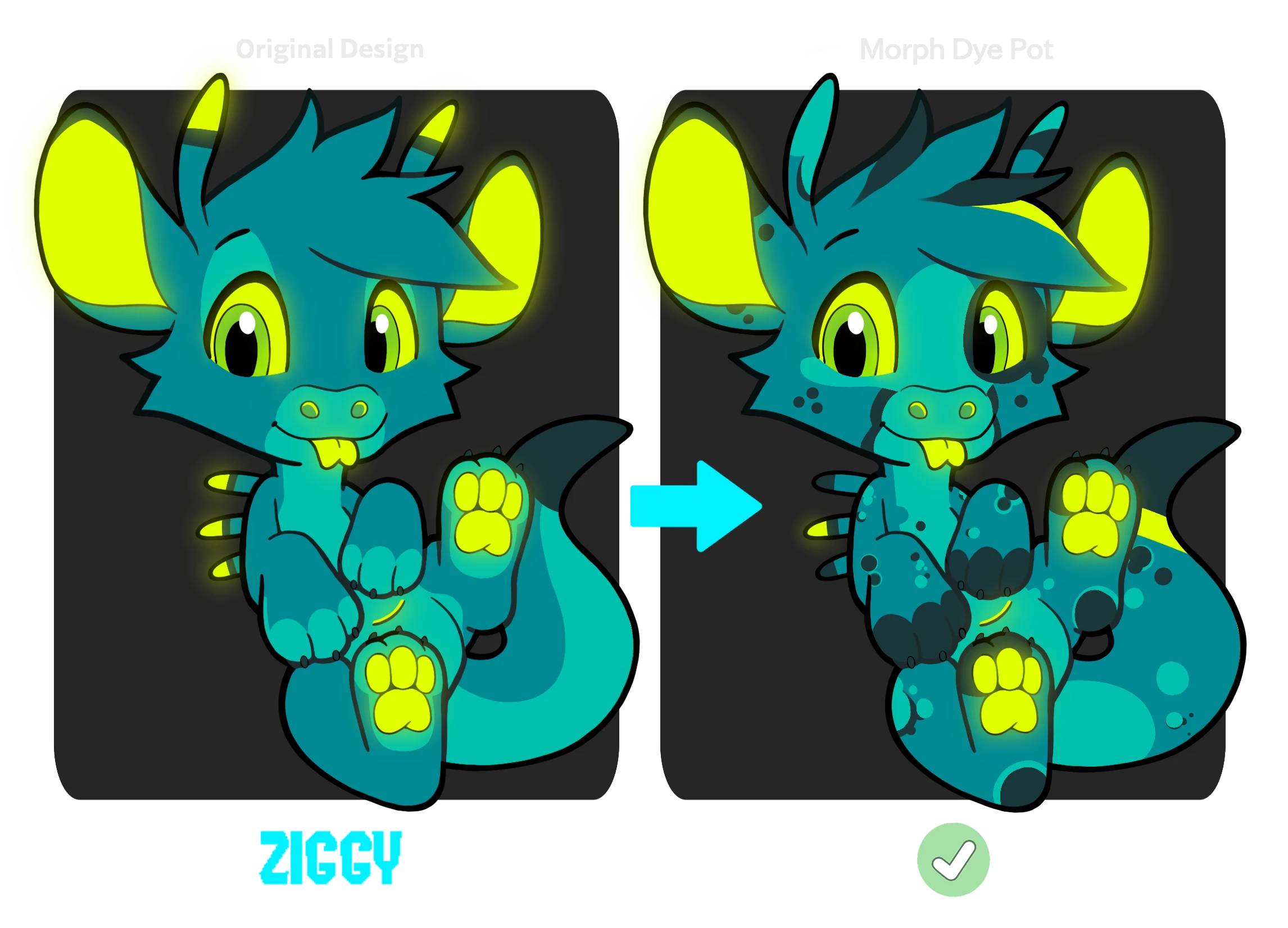 Morph Dye Pot applied to Ziggy